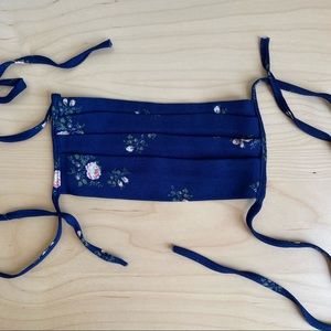 New Single Reformation Non-Medical Mask in Navy with Pink Floral Print